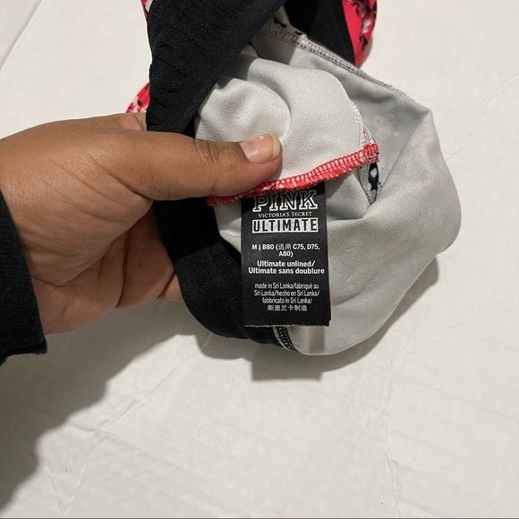 Pink Victoria's Secret Very Sexy Unlined Floral Sports Bra size M - Picture 4 of 4